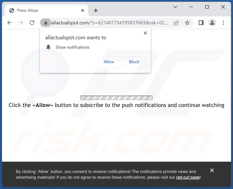 allactualspot[.]com pop-up redirects