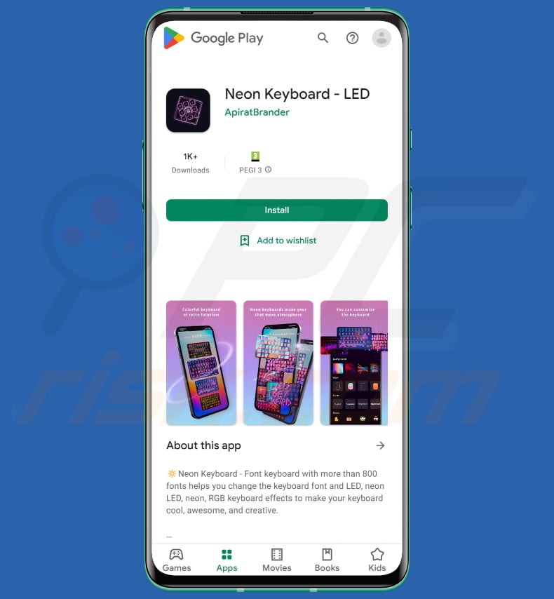 Autolycos malware trojanized Neon Keyboard - LED app on Google Play