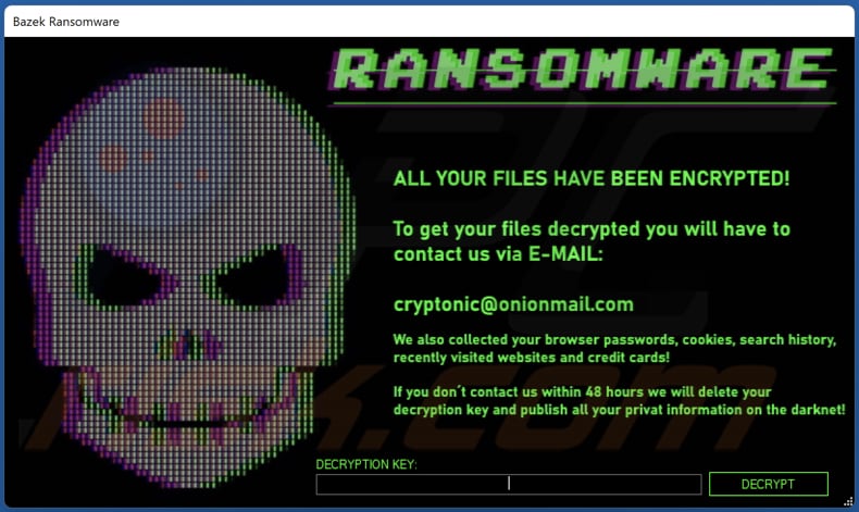 bazek ransomware ransom note another variant