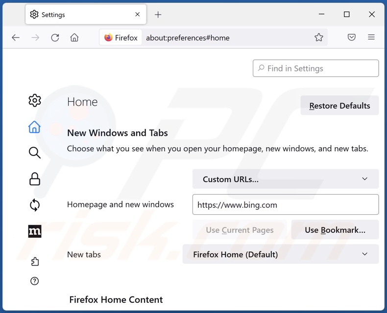 Changing Mozilla Firefox homepage