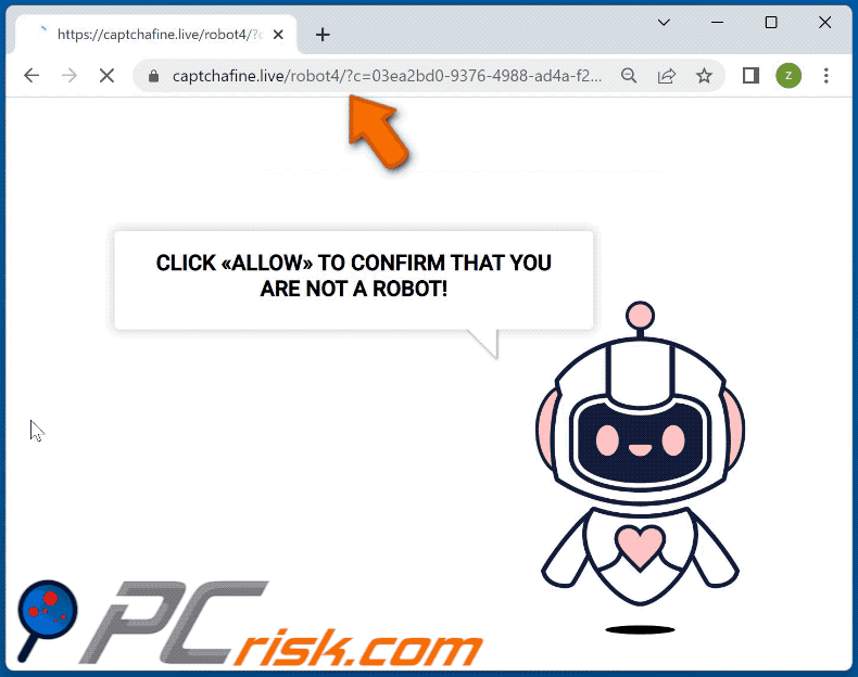 captchafine[.]live website appearance (GIF)