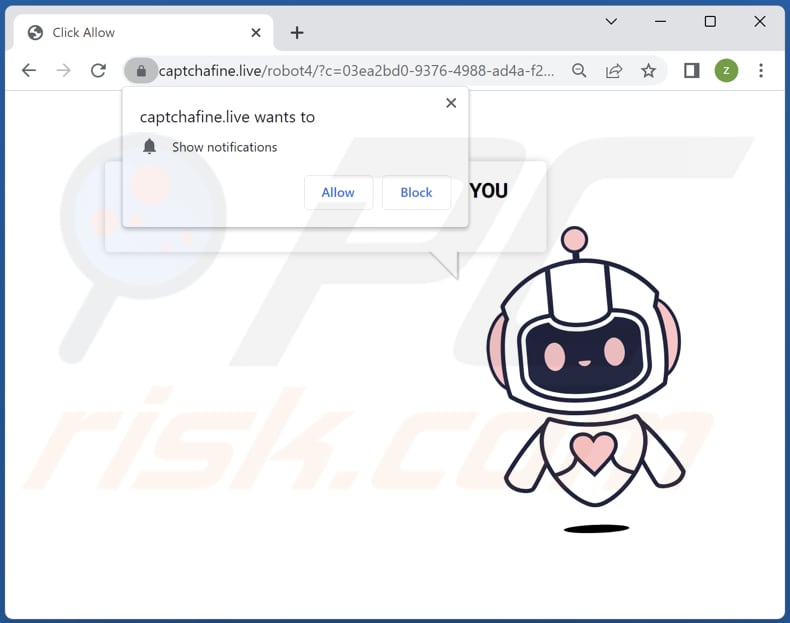 captchafine[.]live ads