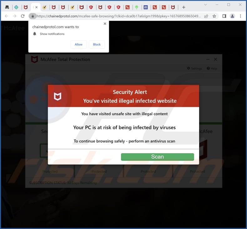 chainedprotol[.]com pop-up redirects