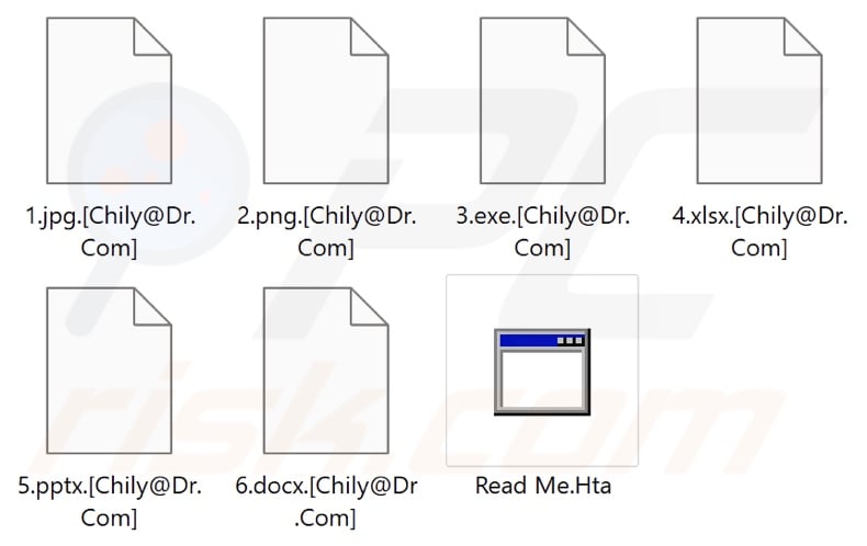 Files encrypted by Chily ransomware (.[Chily@Dr.Com] extension)