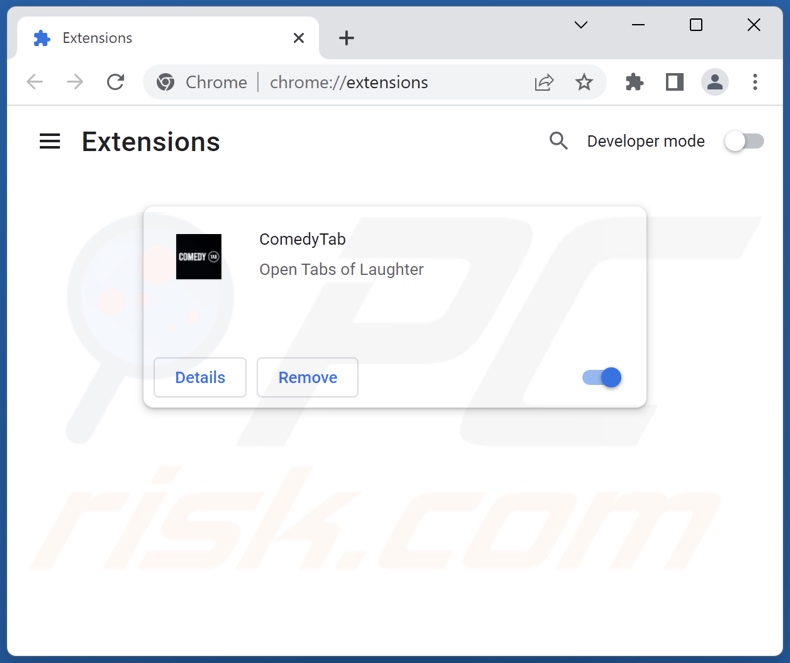 Removing ComedyTab related Google Chrome extensions