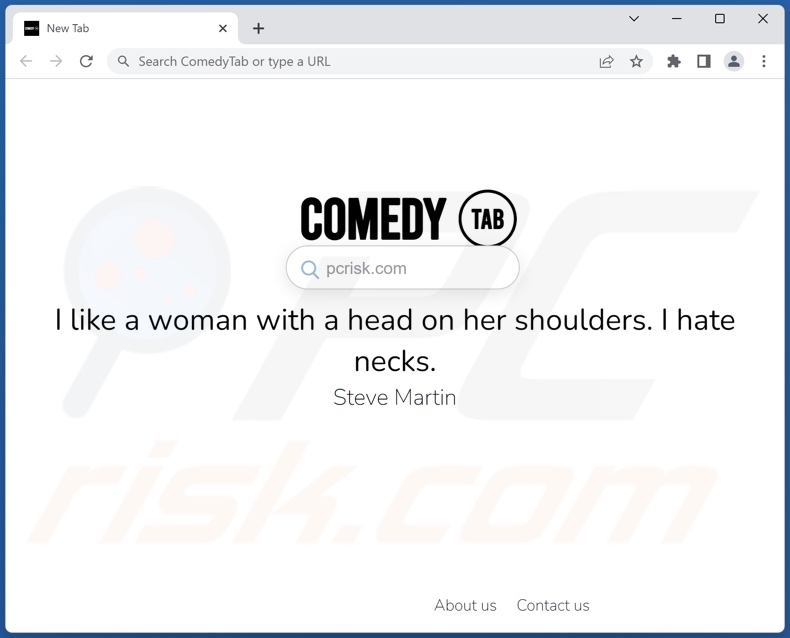 ComedyTab browser hijacker homepage