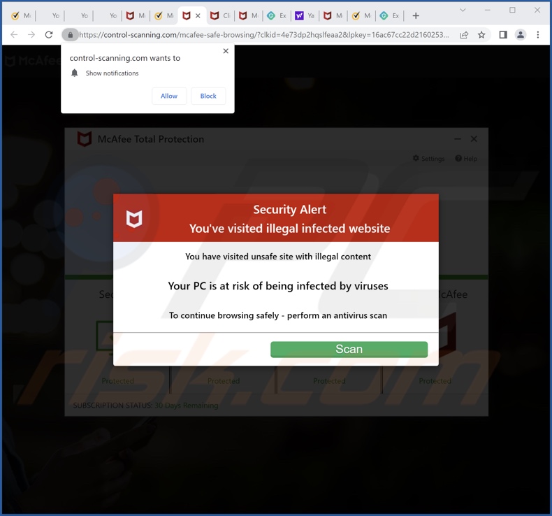 control-scanning[.]com pop-up redirects
