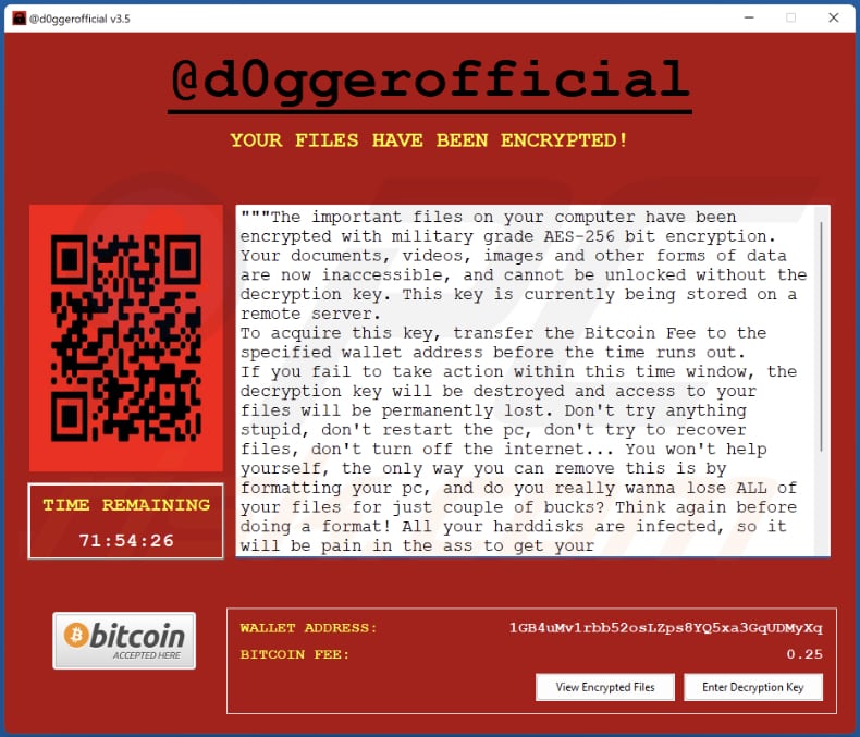 D0ggerofficial ransomware ransom note