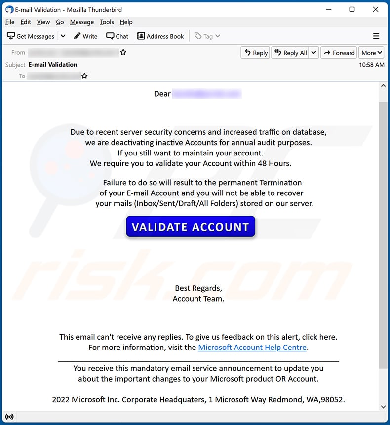 Microsoft sends account closure emails for inactivity to wrong