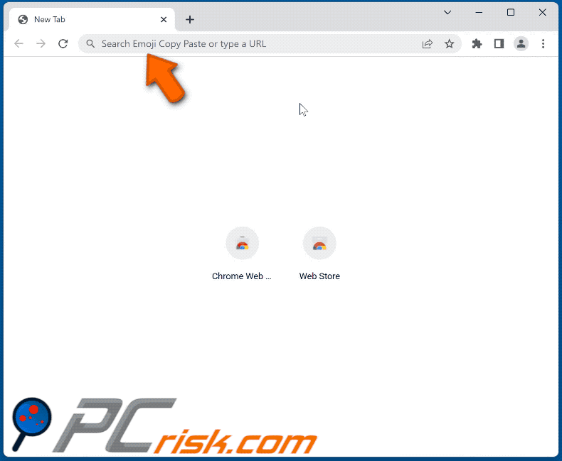 Emoji Copy Paste browser hijacker redirecting (via devisedata.com) to Bing (GIF)