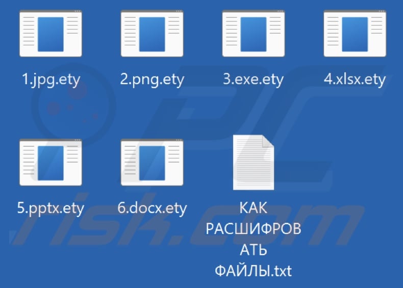 Files encrypted by Ety ransomware (.ety extension)