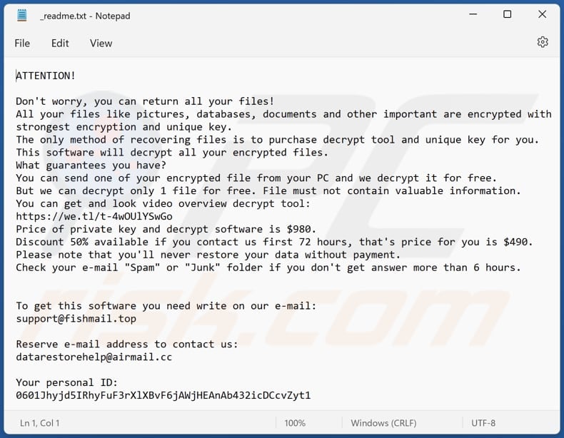 Fatp ransomware text file (_readme.txt)