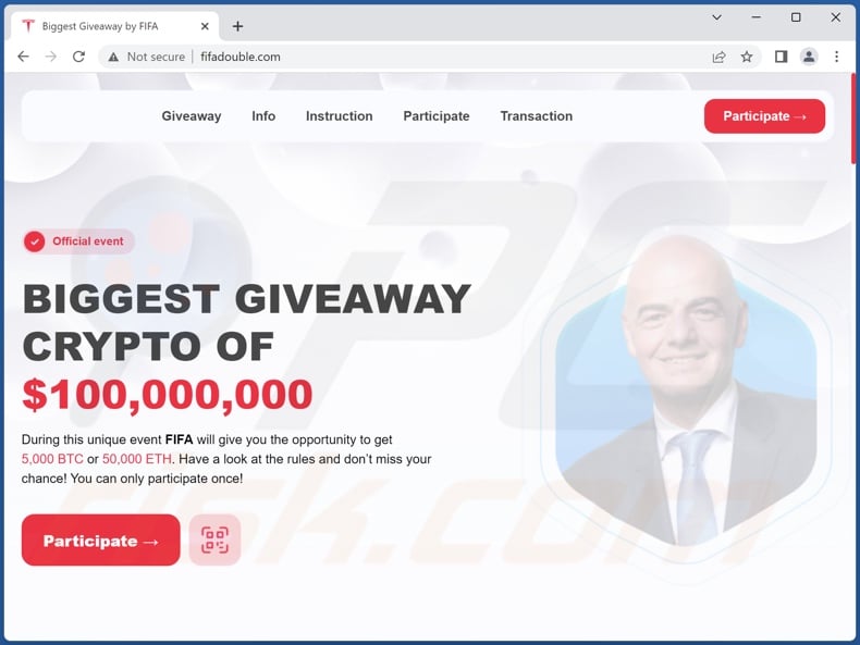 FIFA Crypto Giveaway scam