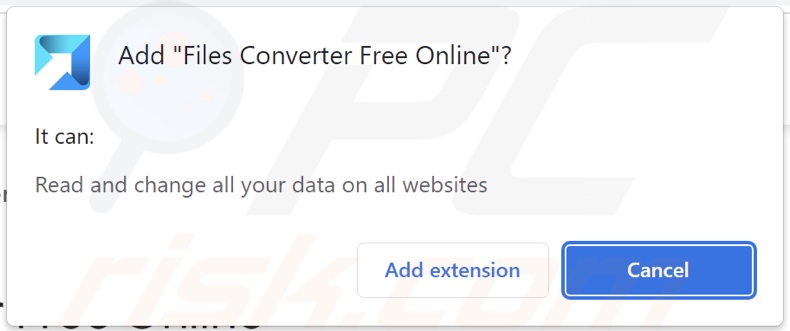 Files Converter Free Online asking for various permissions