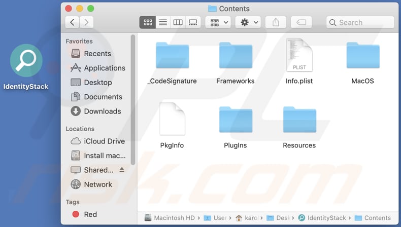 identitystack adware installation folder