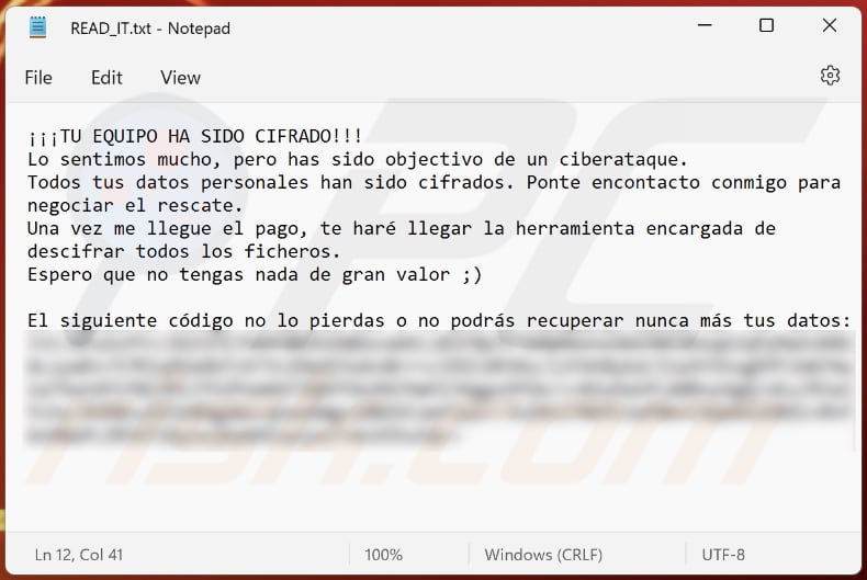 Inlock ransomware text file (READ_IT.txt)