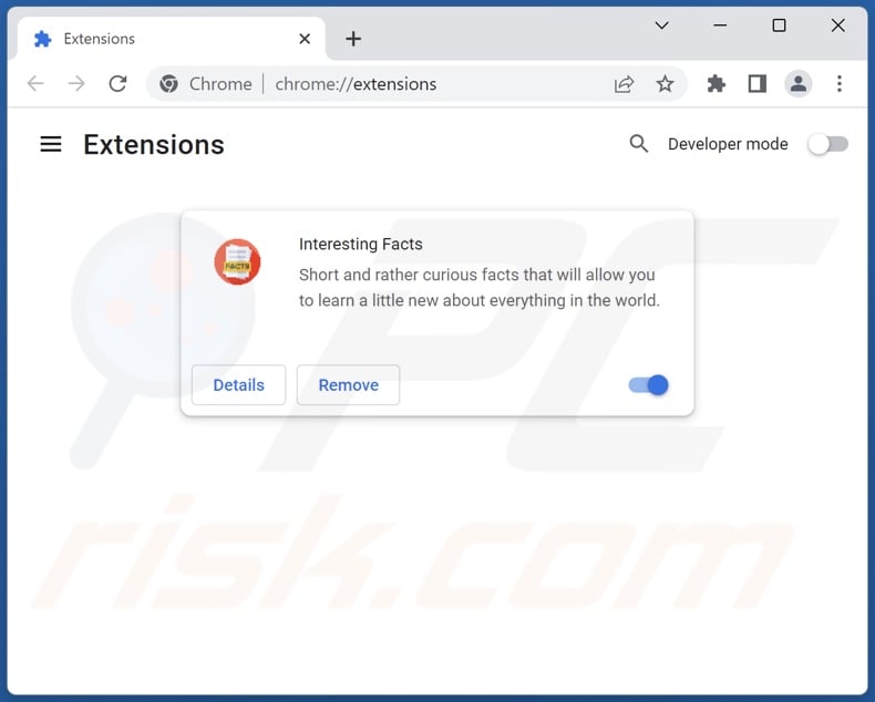 Removing search.interestfact.com related Google Chrome extensions