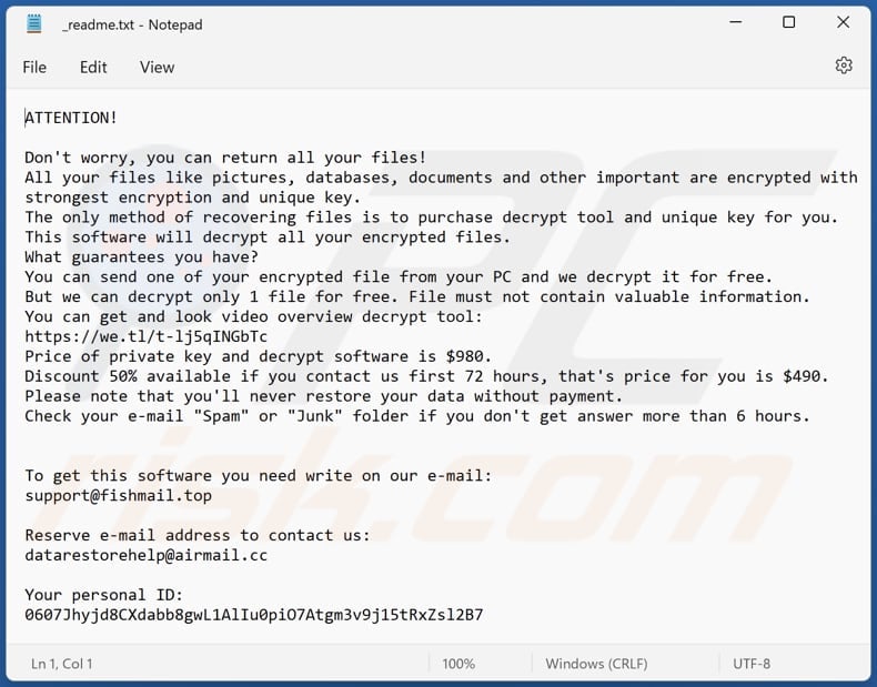 Kcvp ransomware text file (_readme.txt)