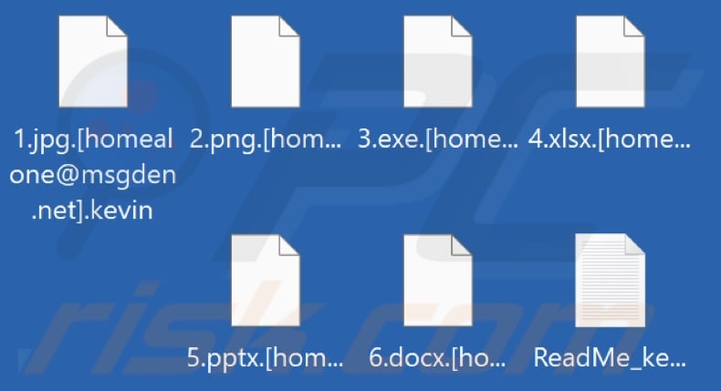 Files encrypted by Kevin ransomware (.kevin extension)
