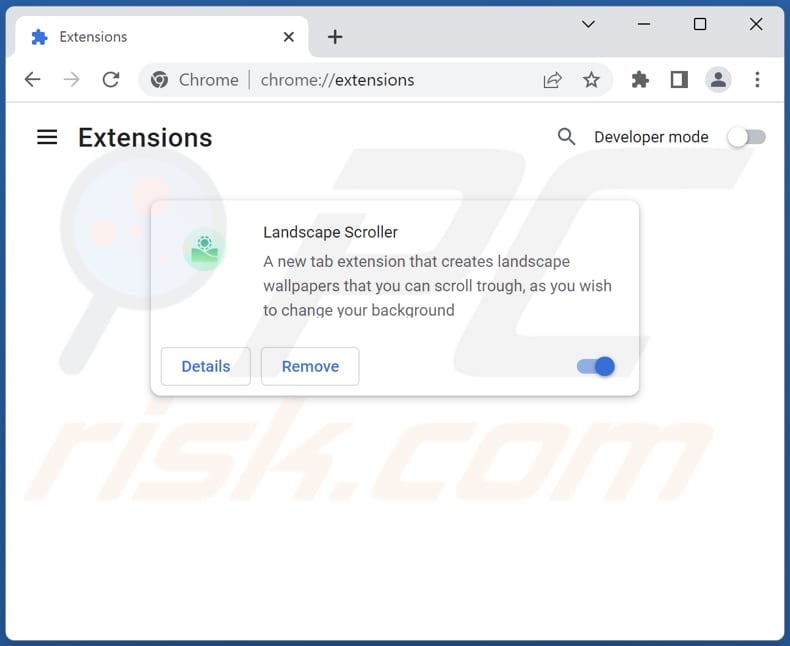 Removing search.landscapescroller.net related Google Chrome extensions