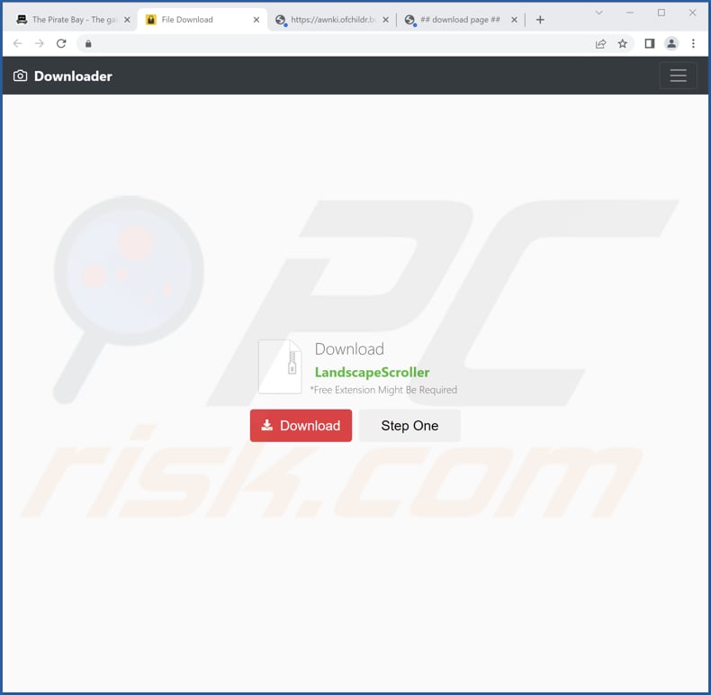 Deceptive website used to promote Landscape Scroller browser hijacker