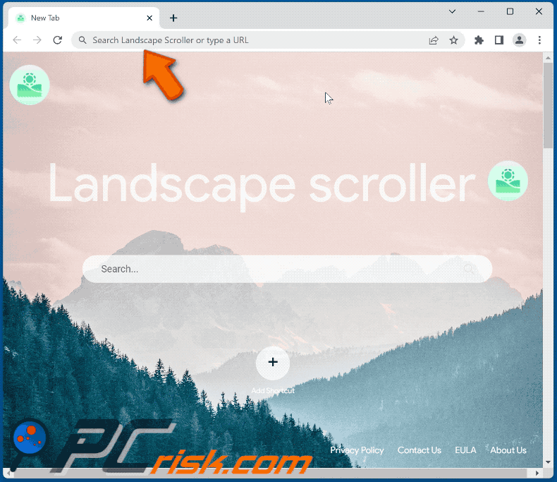 landscape scroller browser hijacker search.landscapescroller.net shows google results
