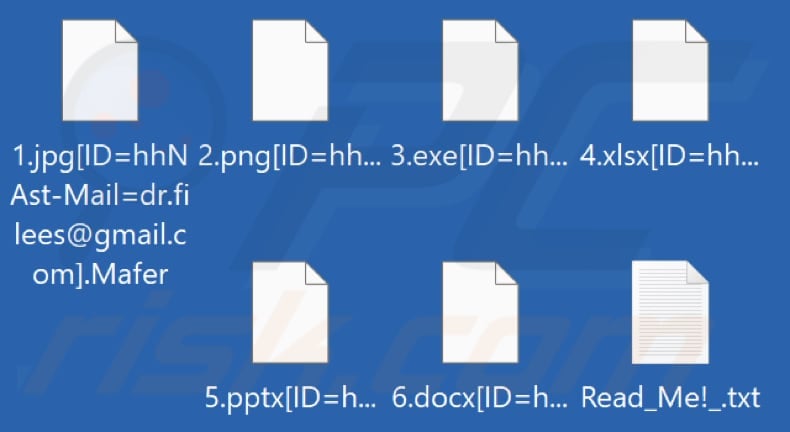 Files encrypted by Mafer ransomware (.Mafer extension)