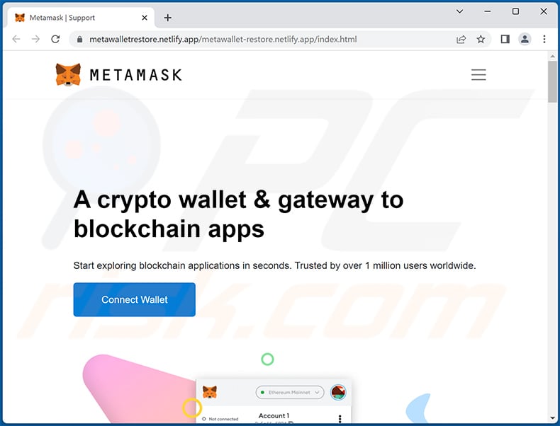Phishing site promoted via MetaMask-themed spam email (2022-11-25)