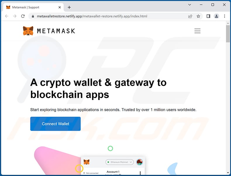 Phishing site promoted via MetaMask-themed spam email (2022-11-25)