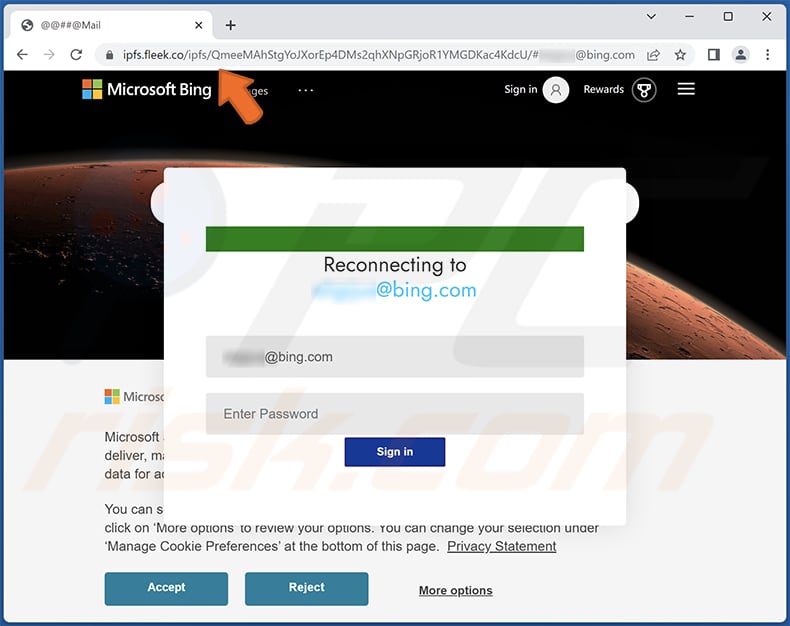 microsoft request verification email scam phishing website