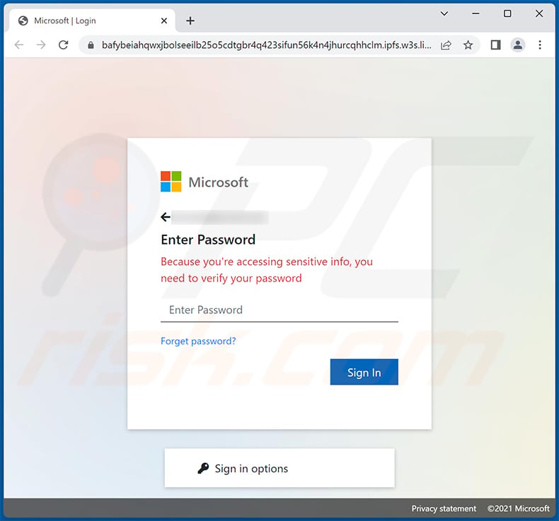 Phishing site promoted via Office 365-themed spam email (2022-11-09)