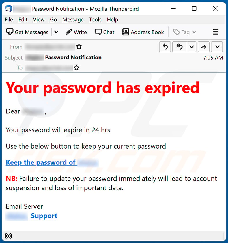 Your password has expired - email scam (2022-11-22)