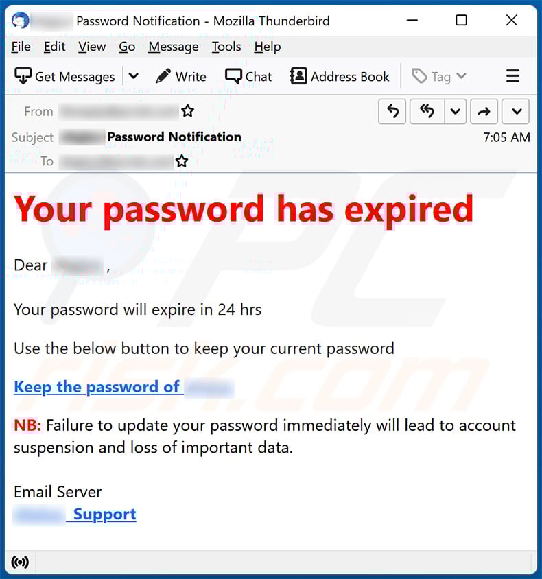 Your password has expired - email scam (2022-11-22)