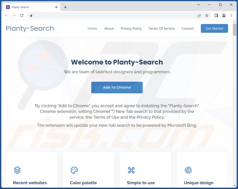 planty-search browser hijacker official page