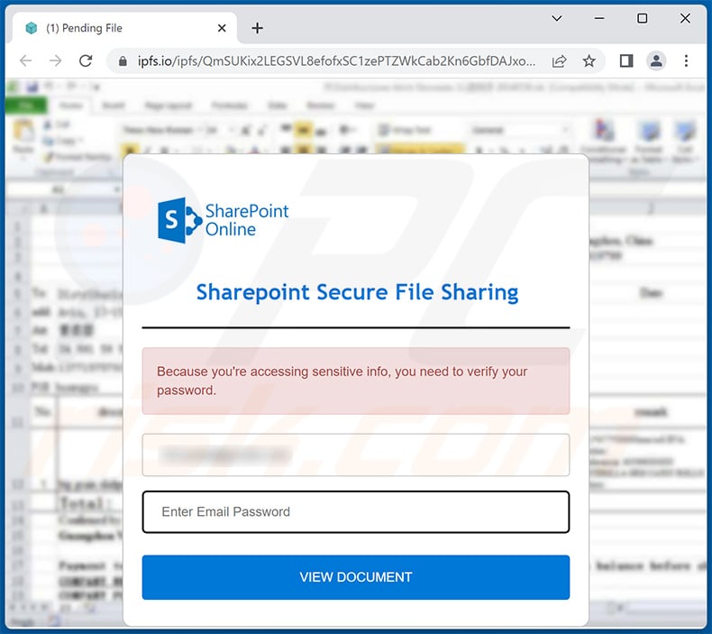 Phishing site promoted via Proforma-themed spam email (2022-11-18)