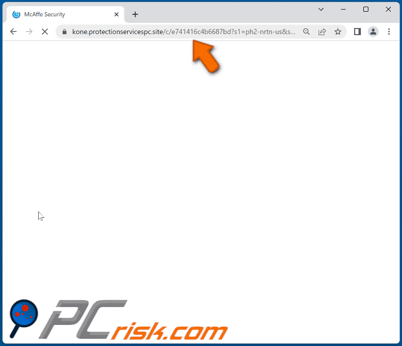 protectionservicespc[.]site website appearance (GIF)