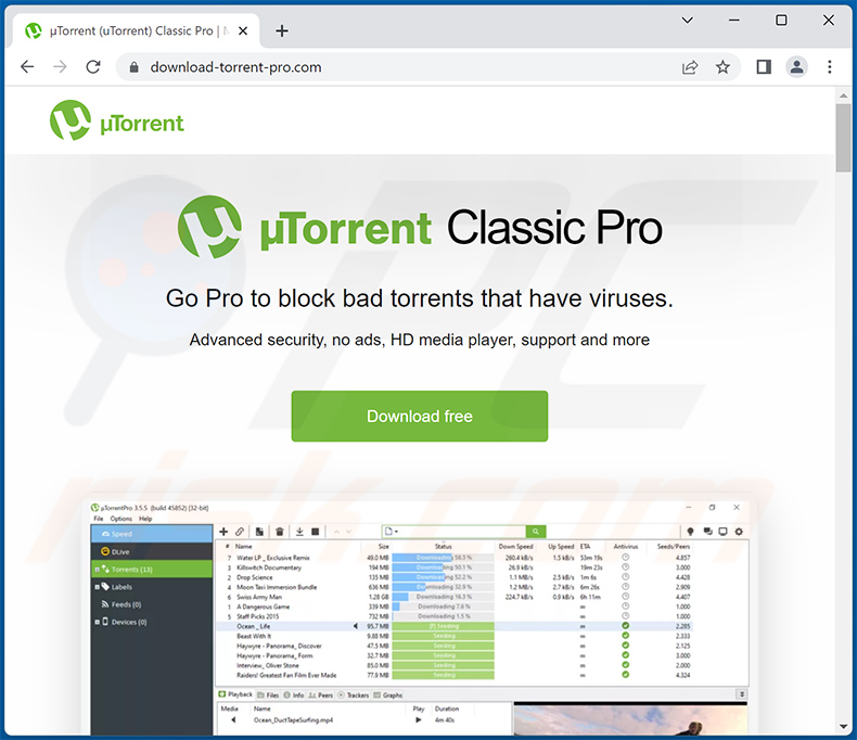 Fake uTorrent website spreading RecordBreaker malware