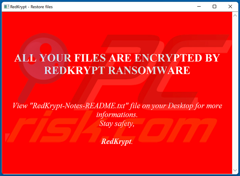 RedKrypt ransomware hta file (RedKrypt.hta)