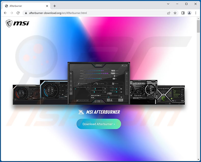 RedLine Stealer malware-spreading fake MSI Afterburner download website