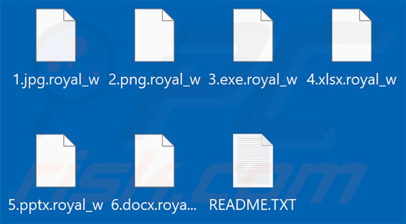 Royal ransomware encrypted files - .royal_w extension
