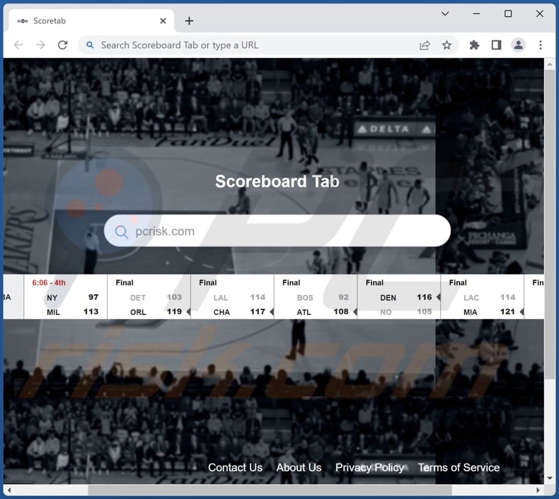 Scoreboard Tab browser hijacker homepage