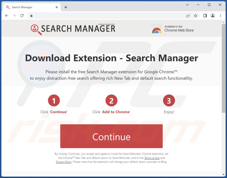 Website used to promote Search-Mgr browser hijacker