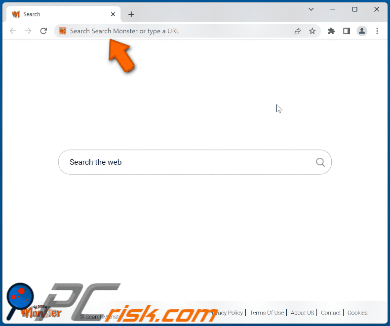 Search-Monster browser hijacker redirecting to Bing (GIF)