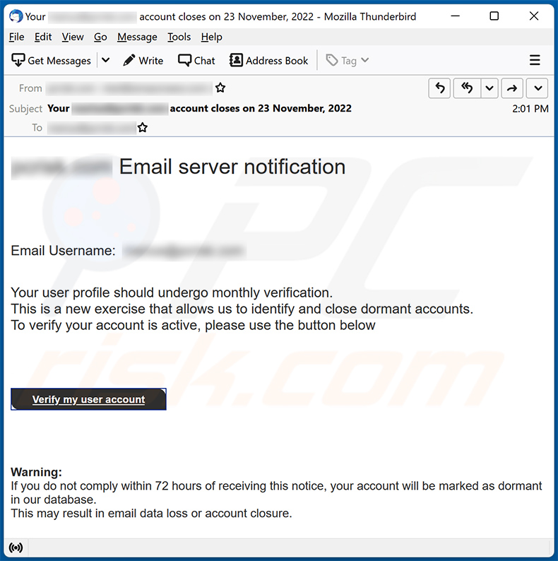 Email server notification spam (2022-11-23)