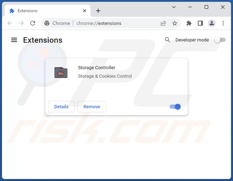 Removing Storage Controller ads from Google Chrome step 2