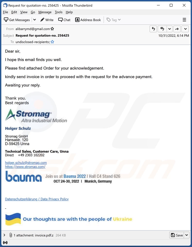 Stromag email spam campaign