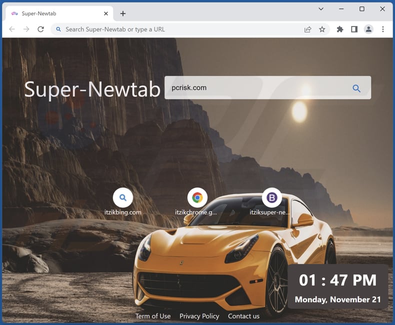 Super-Newtab browser hijacker