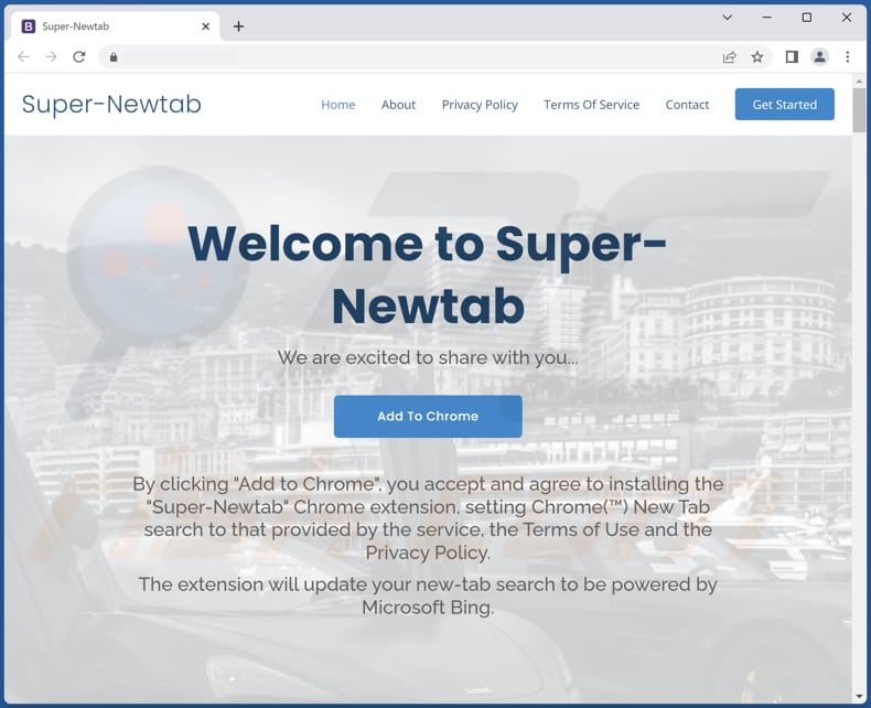 Second page used to promote Super-Newtab browser hijacker