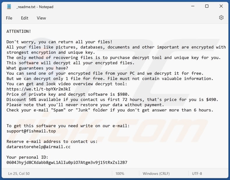Tcvp ransomware text file (_readme.txt)