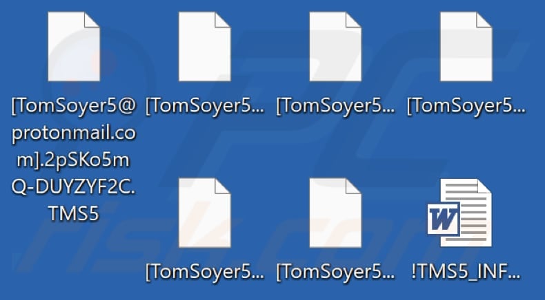 Files encrypted by TMS5 ransomware (.TMS5 extension)
